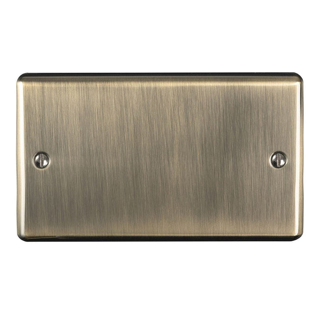 EuroLite Electrical Antique Brass / Double Blank Plate / (With Black Trim) Eurolite Enhance Decorative Double Blank Plate - Antique Brass