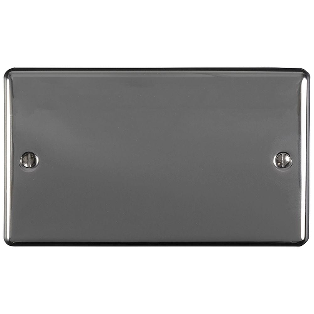 EuroLite Electrical Black Nickel / Double Blank Plate / (With Black Trim) Eurolite Enhance Decorative Double Blank Plate - Black Nickel