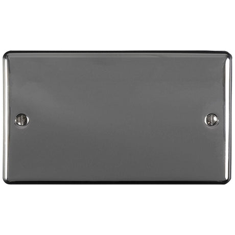 EuroLite Electrical Black Nickel / Double Blank Plate / (With Black Trim) Eurolite Enhance Decorative Double Blank Plate - Black Nickel