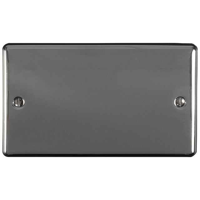 EuroLite Electrical Black Nickel / Double Blank Plate / (With Black Trim) Eurolite Enhance Decorative Double Blank Plate - Black Nickel