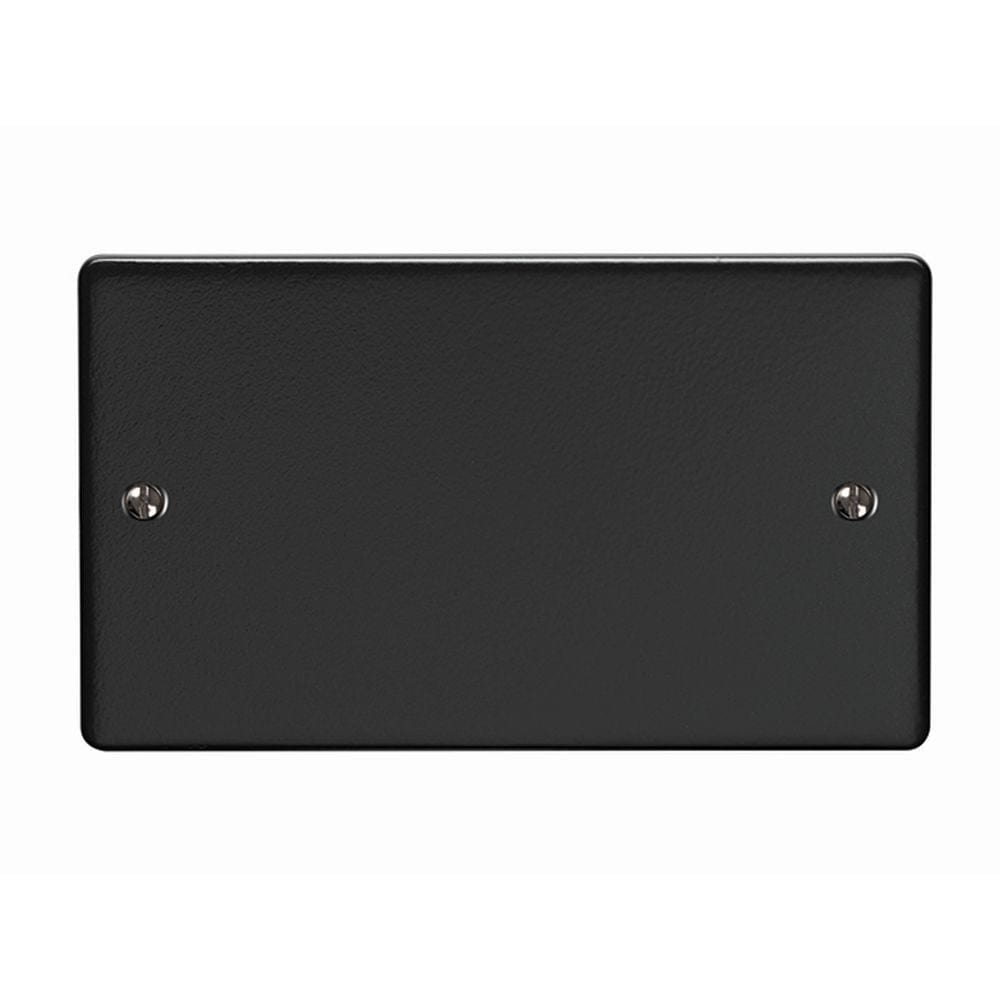 EuroLite Electrical Matt Black / Double Blank Plate / (With Black Trim) Eurolite Enhance Decorative Double Blank Plate - Matt Black