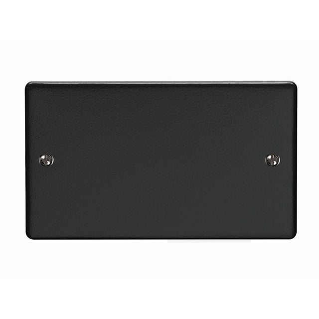 EuroLite Electrical Matt Black / Double Blank Plate / (With Black Trim) Eurolite Enhance Decorative Double Blank Plate - Matt Black
