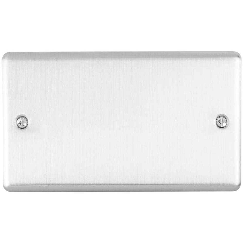 EuroLite Electrical Satin Stainless / Double Blank Plate / (With Enhance Trim) Eurolite Enhance Decorative Double Blank Plate - Satin Stainless Steel