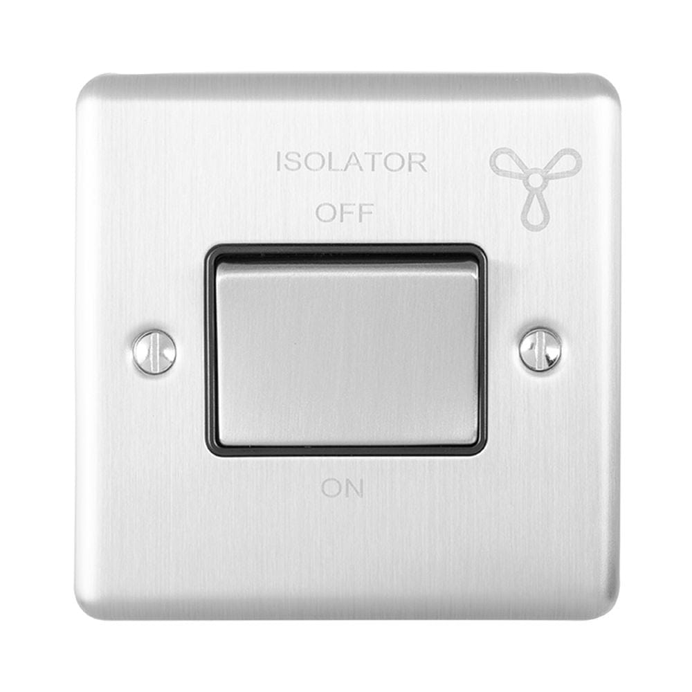 EuroLite Electrical Satin Stainless / Fan Switch / (With Grey Trim) Eurolite Enhance Decorative Fan Switch - Satin Stainless Steel (With Grey Trim)