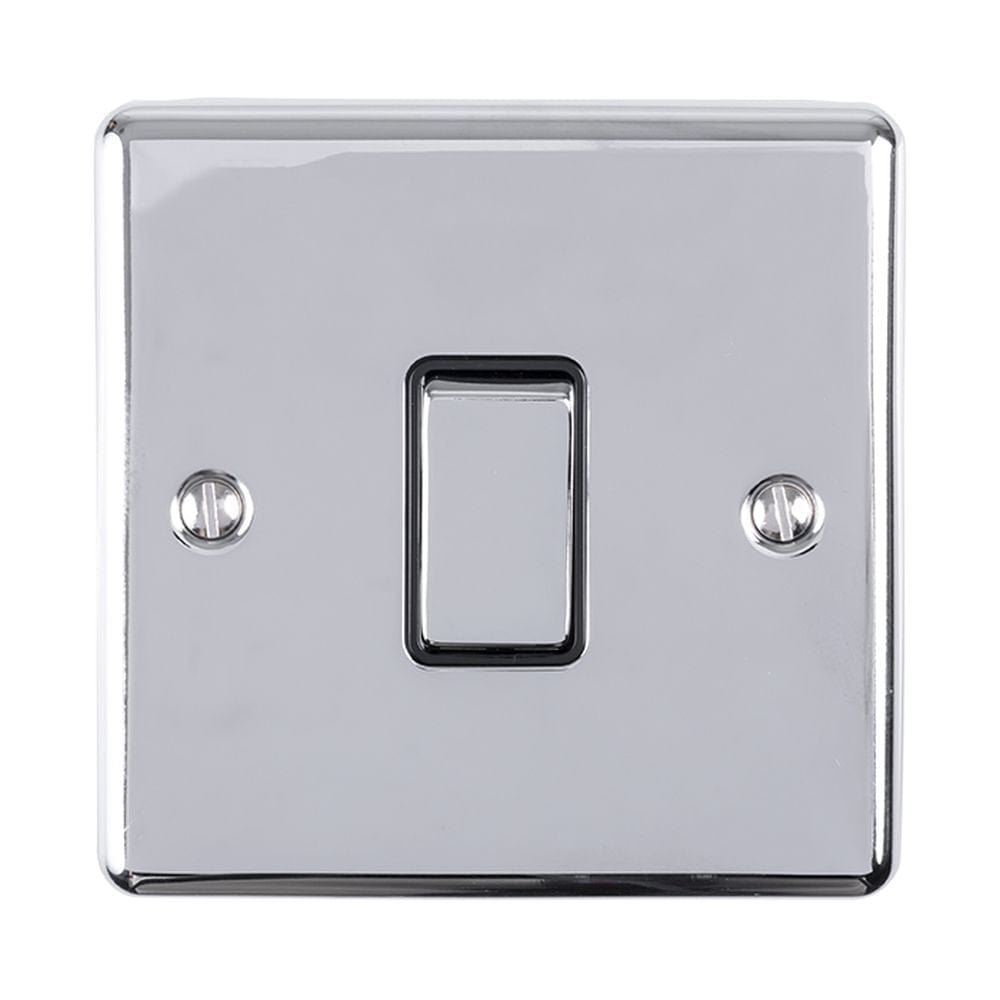 EuroLite Electrical Polished Chrome / Intermediate Switch / (With Black Trim) Eurolite Enhance Decorative Intermediate Switch - Polished Chrome (With Black Trim)