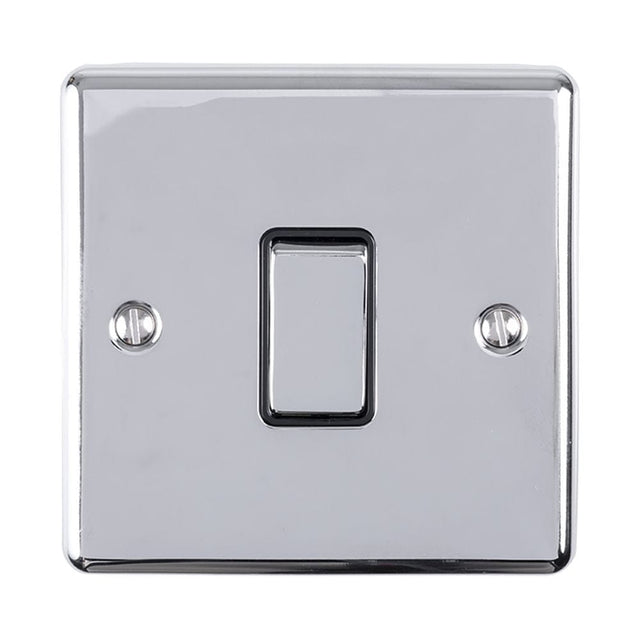 EuroLite Electrical Polished Chrome / Intermediate Switch / (With Black Trim) Eurolite Enhance Decorative Intermediate Switch - Polished Chrome (With Black Trim)
