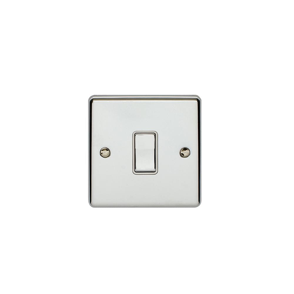 EuroLite Electrical Polished Chrome / Intermediate Switch / (With White Trim) Eurolite Enhance Decorative Intermediate Switch - Polished Chrome (With White Trim)