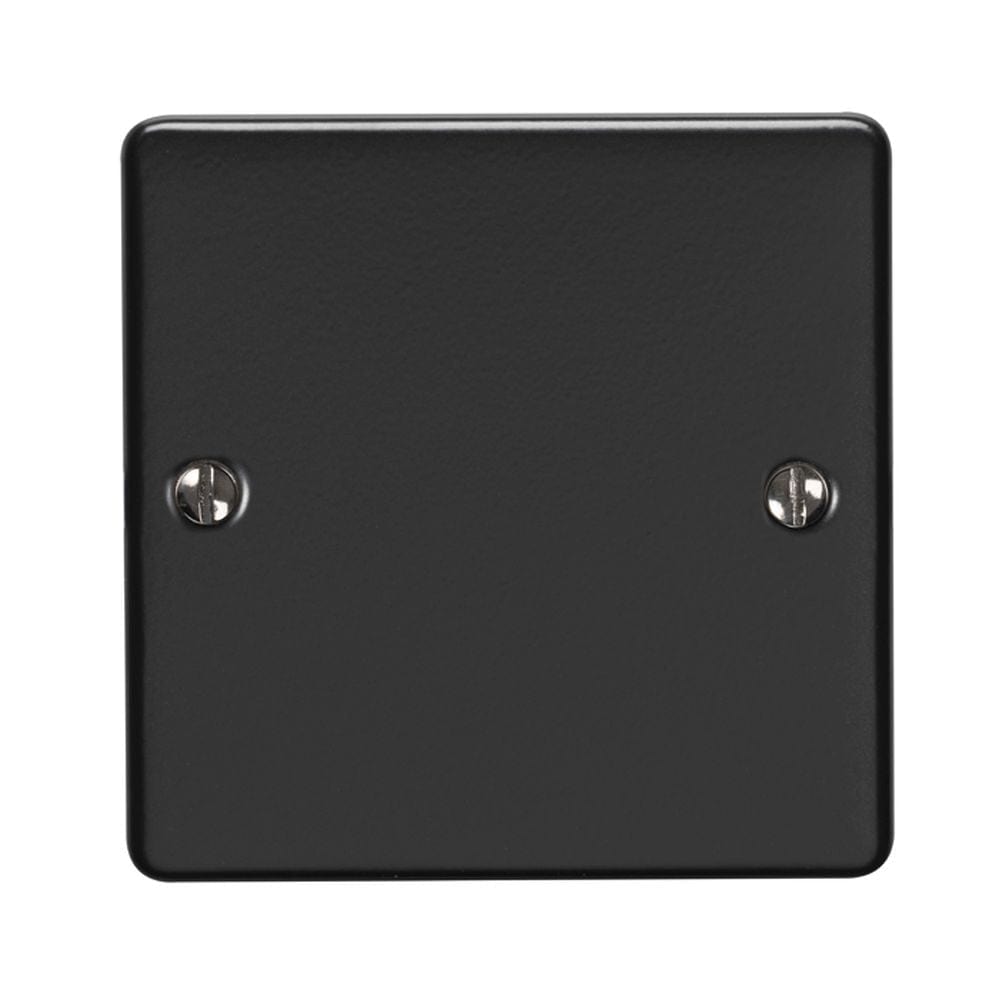 EuroLite Electrical Matt Black / Single Blank Plate / (With Black Trim) Eurolite Enhance Decorative Single Blank Plate - Matt Black