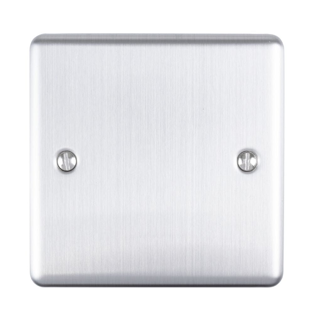 EuroLite Electrical Satin Stainless / Single Blank Plate / (With Enhance Trim) Eurolite Enhance Decorative Single Blank Plate - Satin Stainless Steel
