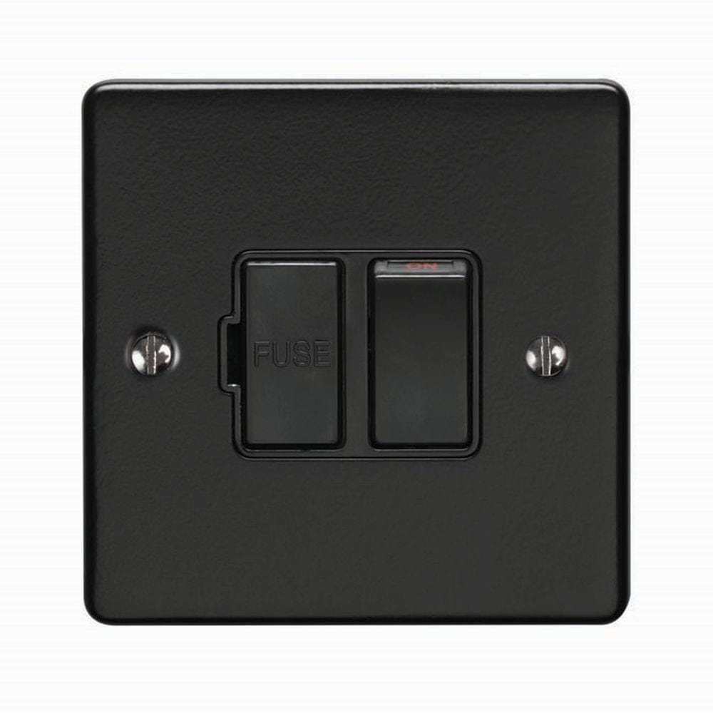EuroLite Electrical Matt Black / Switched Fuse Spur / (With Black Trim) Eurolite Enhance Decorative Switched Fuse Spur - Matt Black (With Black Trim)