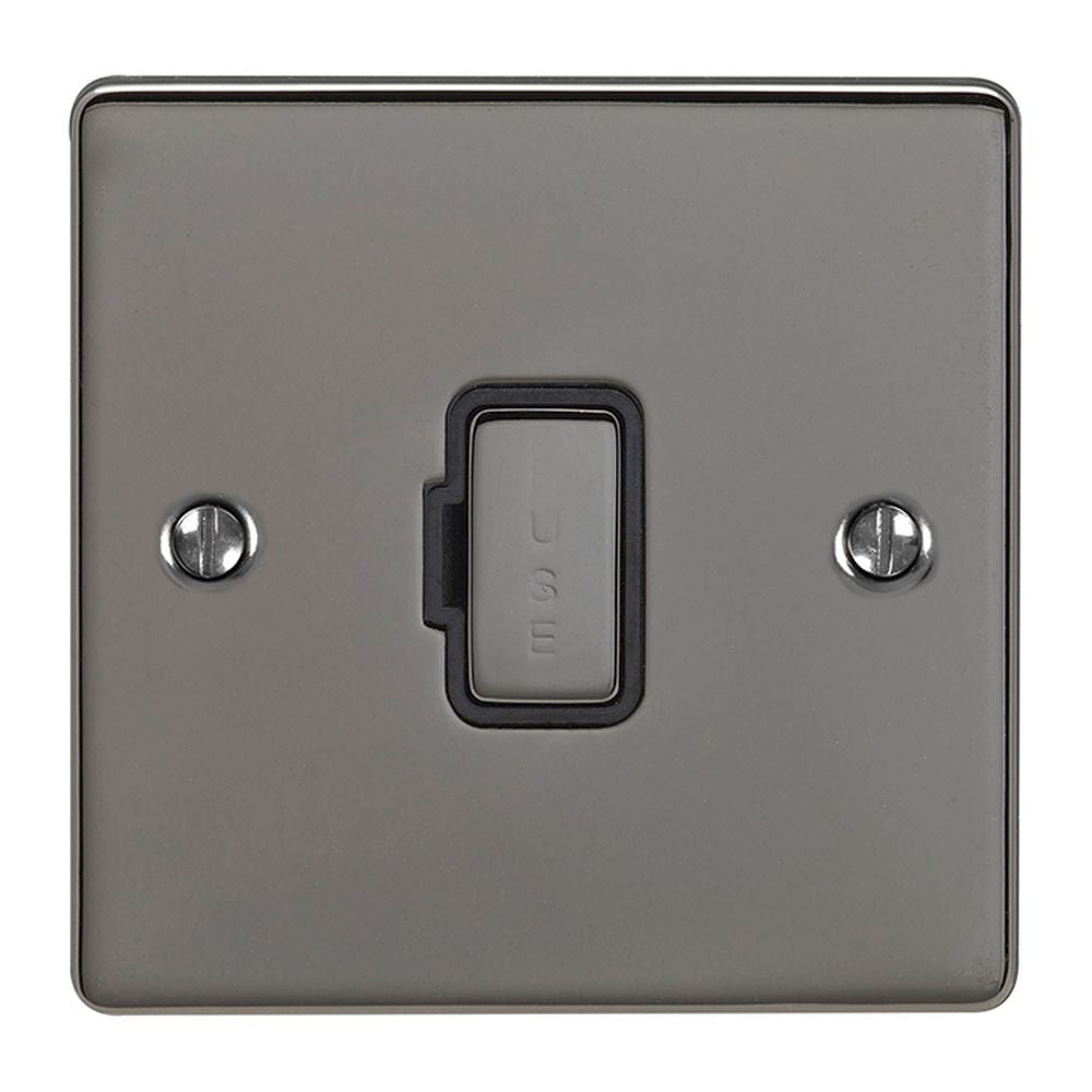 EuroLite Electrical Black Nickel / Unswitched Fuse Spur / (With Black Trim) Eurolite Enhance Decorative Unswitched Fuse Spur - Black Nickel (With Black Trim)