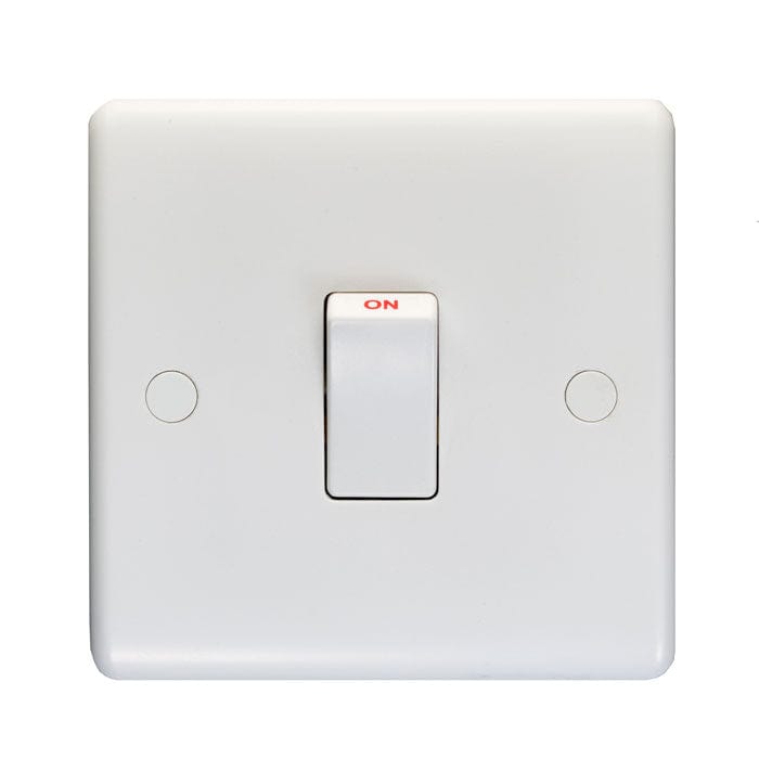 EuroLite Electrical White / 20Amp Switch / (With White Trim) Eurolite Enhance White Plastic 20Amp Switch - White (With White Trim)