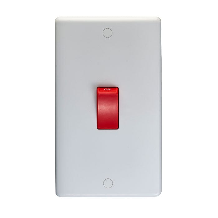 EuroLite Electrical White / 45Amp Switch / (With White Trim) Eurolite Enhance White Plastic 45Amp Switch - White (With White Trim)