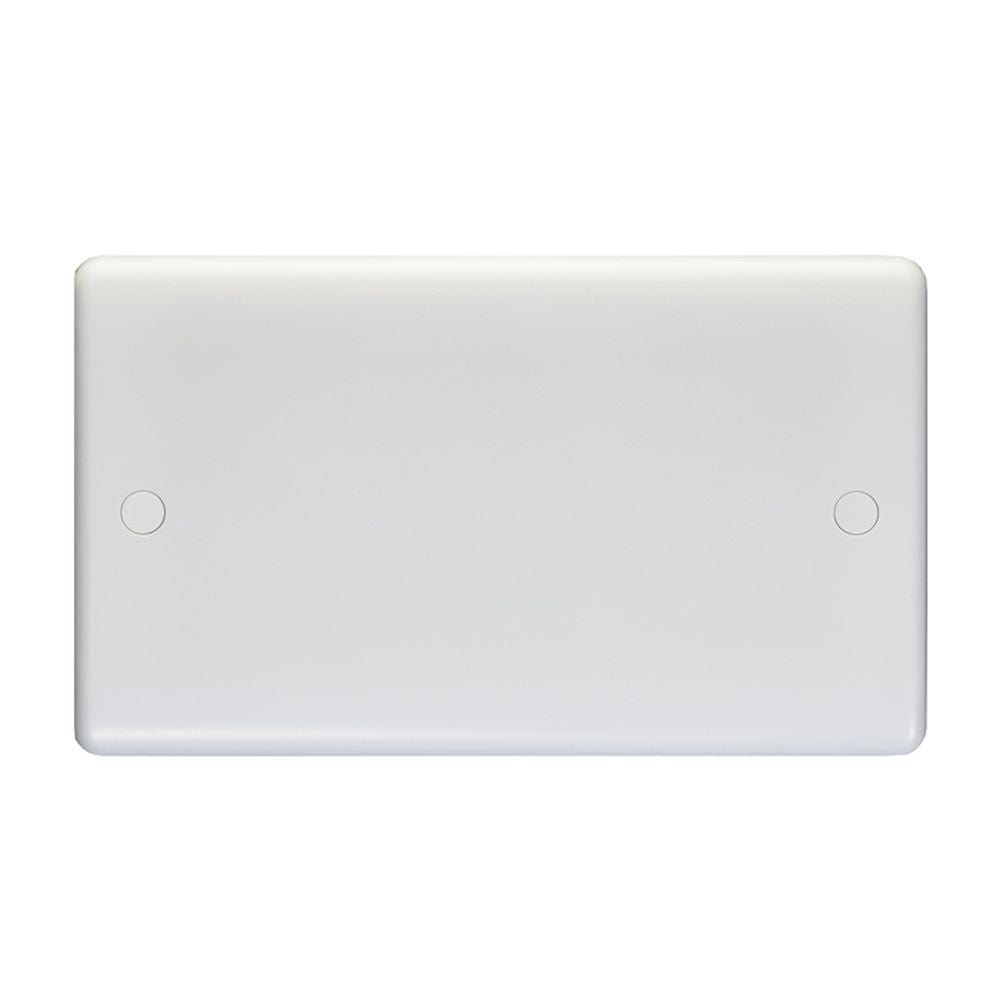 EuroLite Electrical White / Double Blank Plate / (With White Trim) Eurolite Enhance White Plastic Double Blank Plate - White