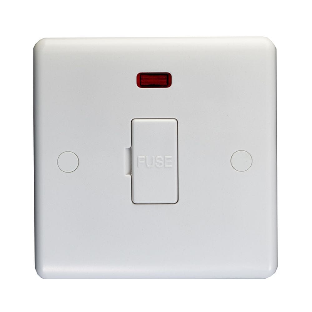 EuroLite Electrical White / Fuse Spur / (With White Trim) Eurolite Enhance White Plastic Fuse Spur - White