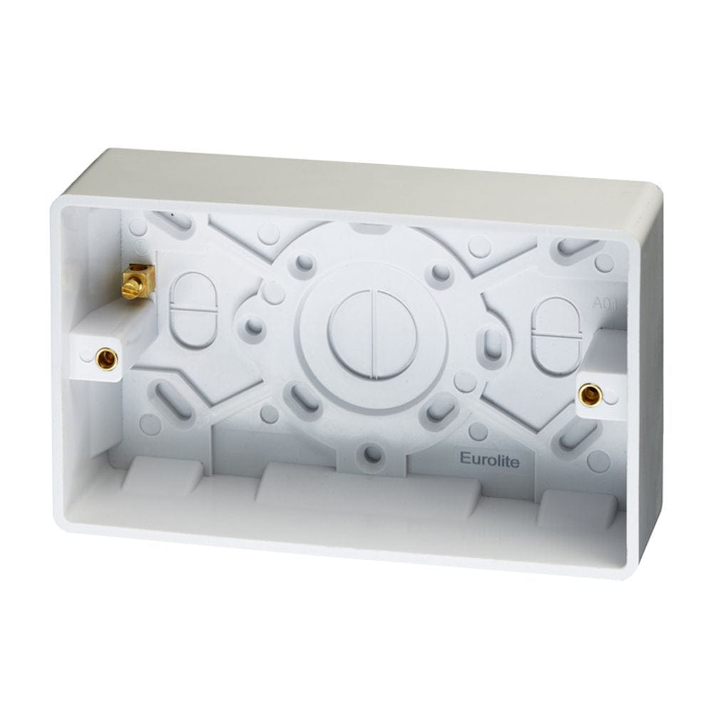 EuroLite Electrical White / Pattress Box / (With White Trim) Eurolite Enhance White Plastic Pattress Box - White