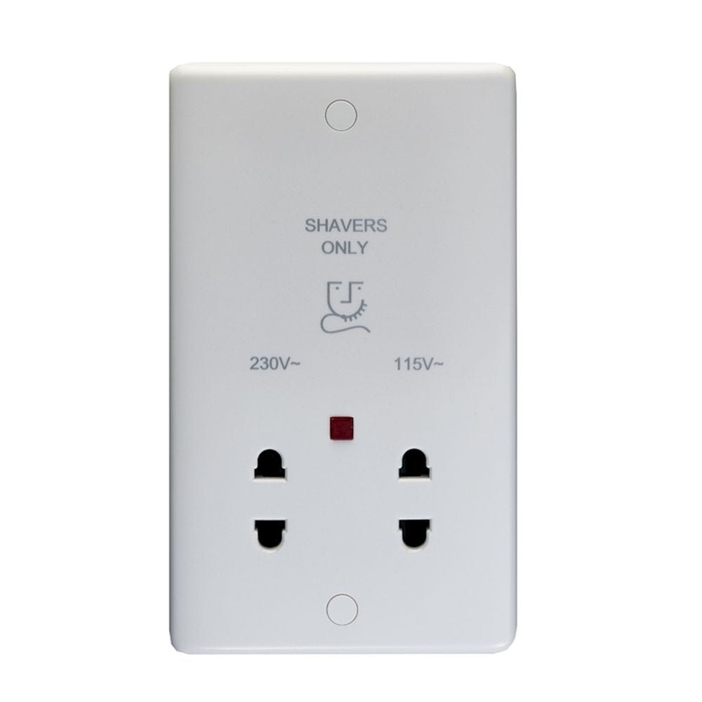 EuroLite Electrical White / Shaver Socket / (With White Trim) Eurolite Enhance White Plastic Shaver Socket - White