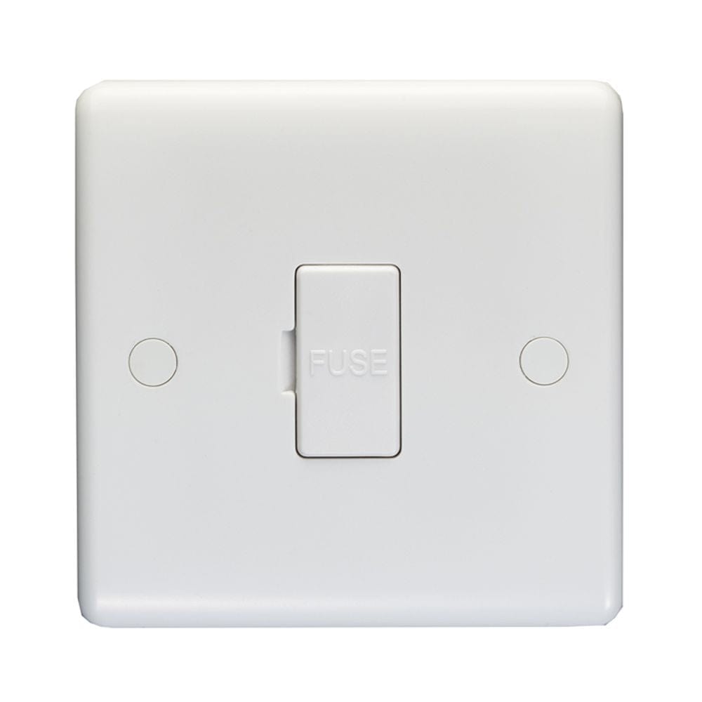 EuroLite Electrical White / Unswitched Fuse Spur / (With White Trim) Eurolite Enhance White Plastic Unswitched Fuse Spur - White