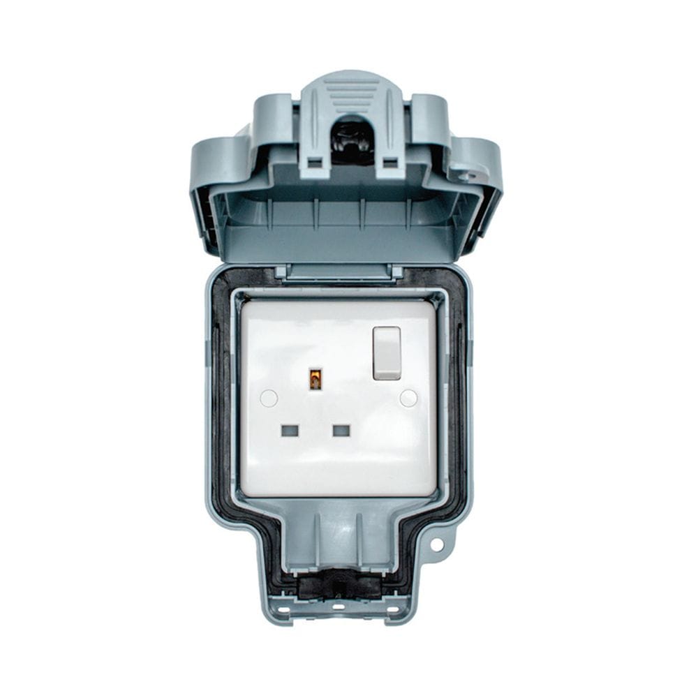 EuroLite Electrical Grey / 1 Gang Switched Socket Eurolite Euroseal 1 Gang Switched Socket - Grey