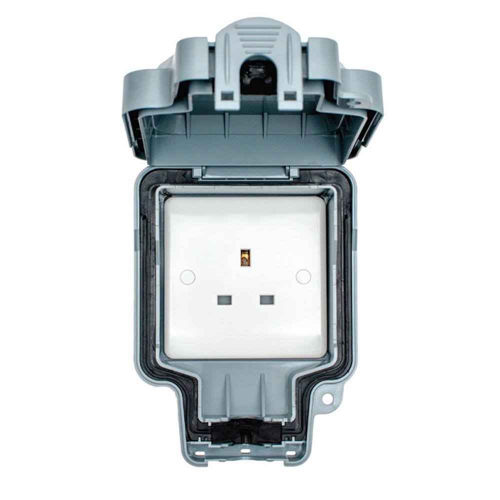 EuroLite Electrical Grey / 1 Gang Unswitched Socket Eurolite Euroseal 1 Gang Unswitched Socket - Grey