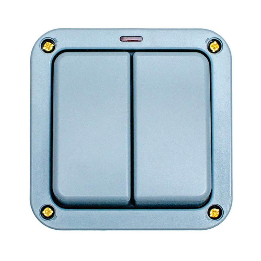 EuroLite Electrical Grey / 2 Gang Switch Eurolite Euroseal 2 Gang Switch - Grey