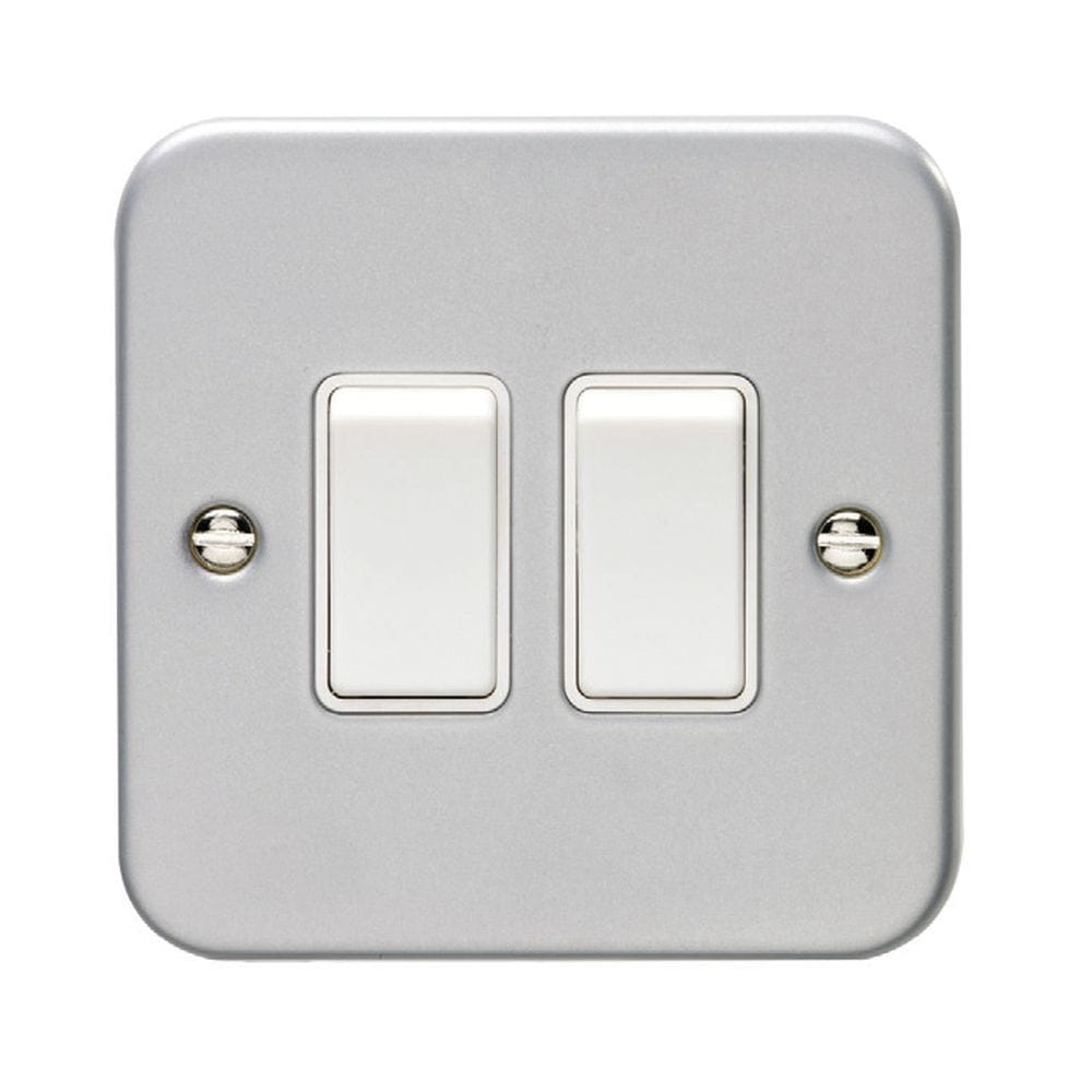 EuroLite Electrical Grey / 2 Gang Switch Eurolite Metal Clad 2 Gang Switch - Metal Clad