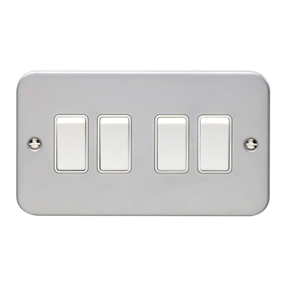 EuroLite Electrical Grey / 4 Gang Switch Eurolite Metal Clad 4 Gang Switch - Metal Clad