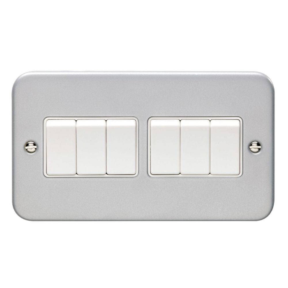 EuroLite Electrical Grey / 6 Gang Switch Eurolite Metal Clad 6 Gang Switch - Metal Clad