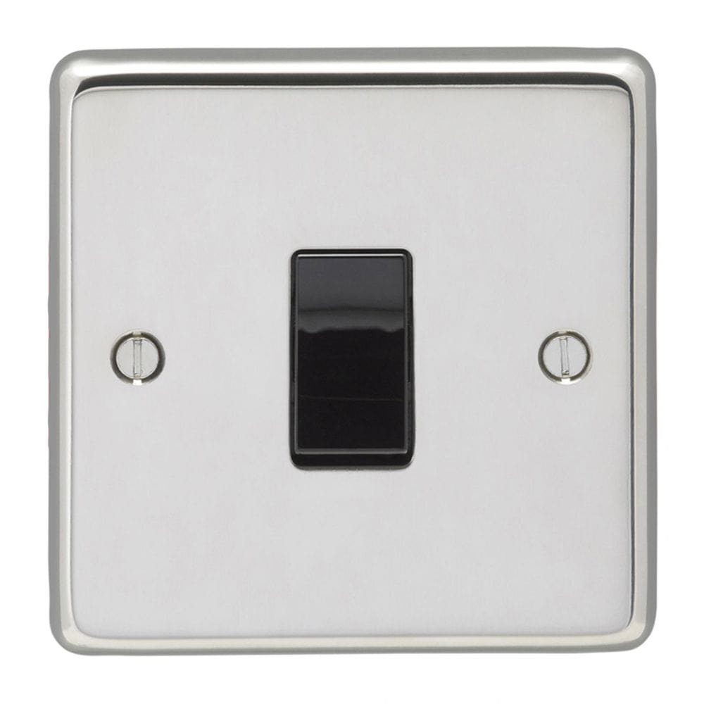 EuroLite Electrical Polished Brass / 20Amp Switch Eurolite Stainless Steel 20Amp Switch - Polished Stainless Steel (With Black Trim)