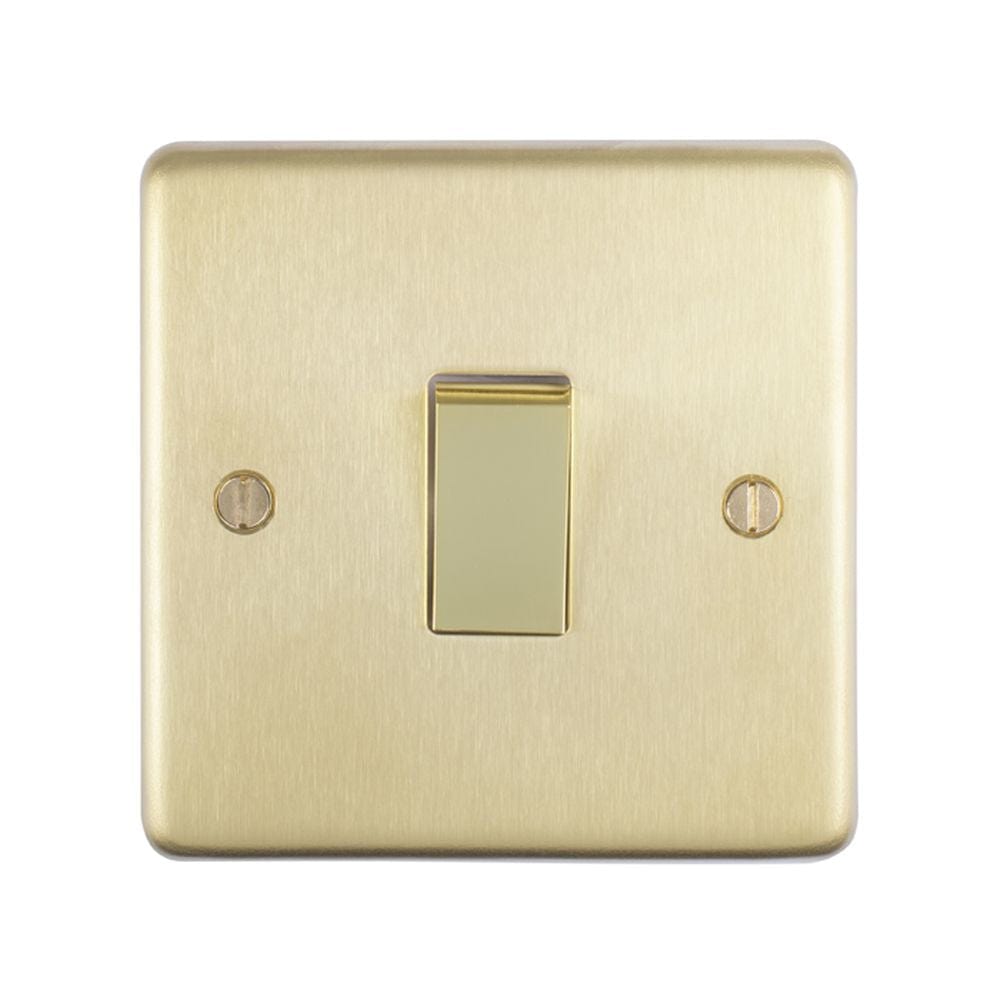 EuroLite Electrical Satin Brass / 20Amp Switch / (With White Trim) Eurolite Stainless Steel 20Amp Switch - Satin Brass (With White Trim)