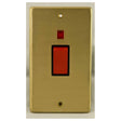 EuroLite Electrical Satin Brass / 45Amp Switch with Neon Indicator / (With Black Trim) Eurolite Stainless Steel 45Amp Switch with Neon Indicator - Satin Brass (With Black Trim)