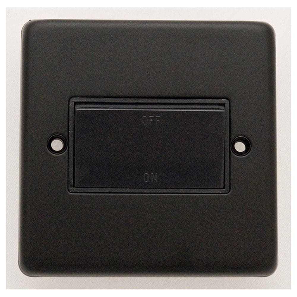 EuroLite Electrical Matt Black / Fan Switch / (With Black Trim) Eurolite Stainless Steel Fan Switch - Matt Black (With Black Trim)
