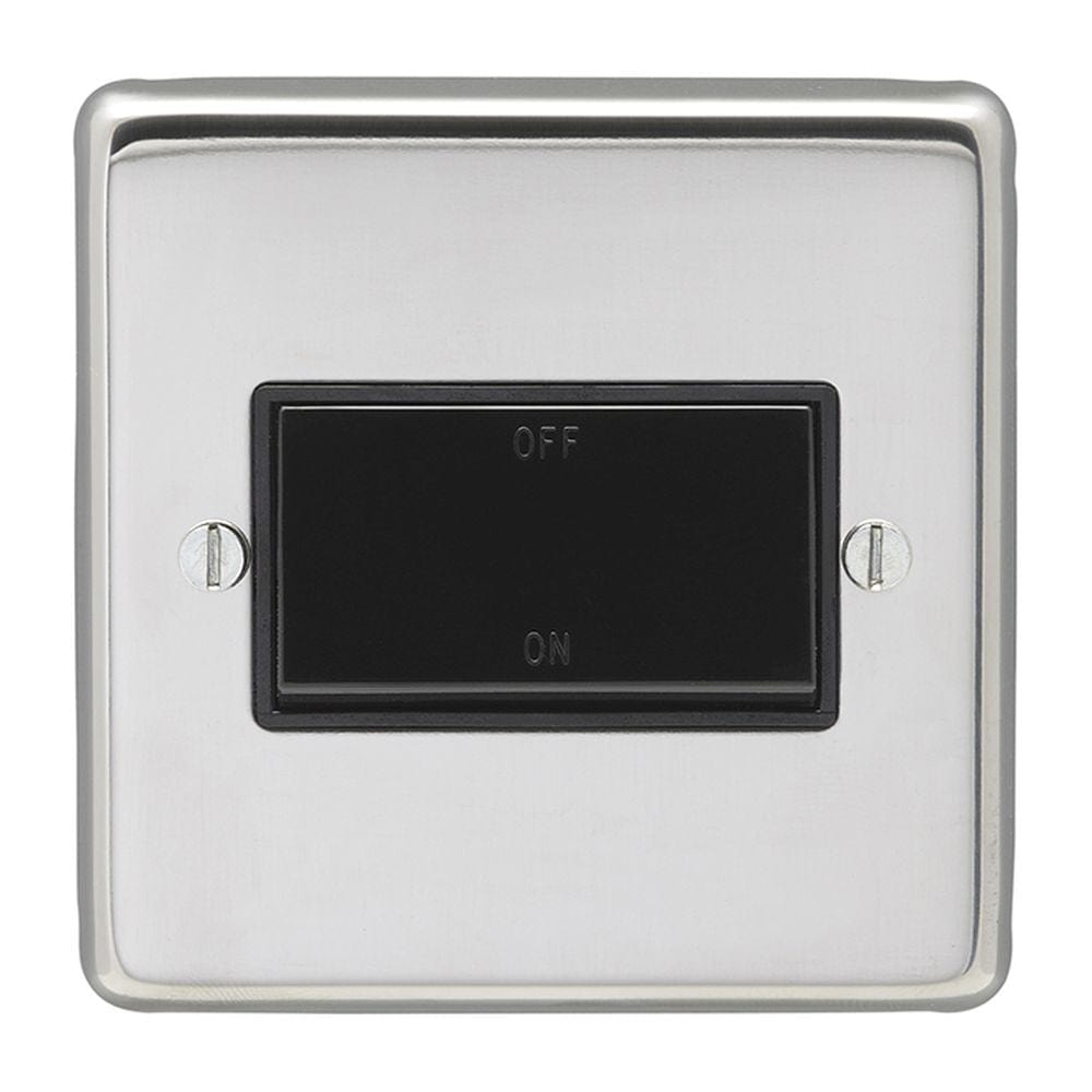 EuroLite Electrical Polished Stainless Steel / Fan Switch / (With Black Trim) Eurolite Stainless Steel Fan Switch - Polished Stainless Steel (With Black Trim)