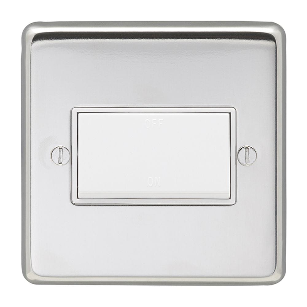 EuroLite Electrical Polished Stainless Steel / Fan Switch / (With White Trim) Eurolite Stainless Steel Fan Switch - Polished Stainless Steel (With White Trim)