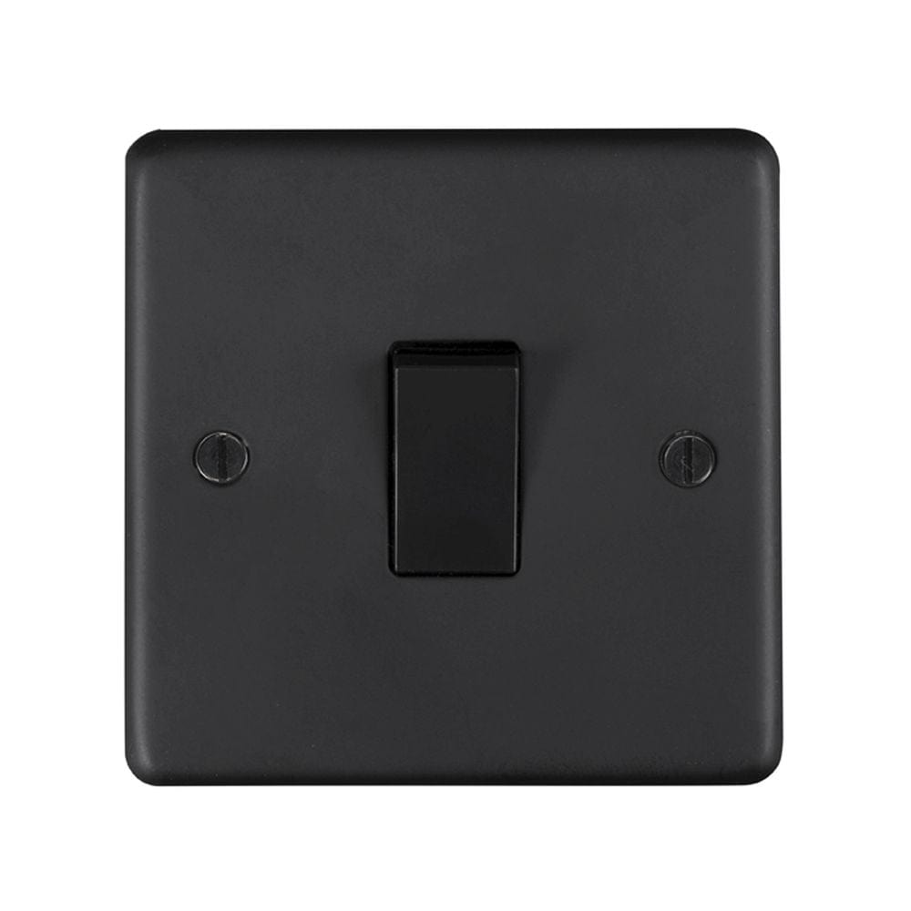 EuroLite Electrical Matt Black / Intermediate Switch / (With Black Trim) Eurolite Stainless Steel Intermediate Switch - Matt Black (With Black Trim)