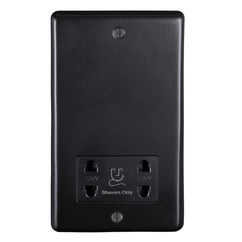 EuroLite Electrical Matt Black / Shaver Socket / (With Black Trim) Eurolite Stainless Steel Shaver Socket - Matt Black (With Black Trim)