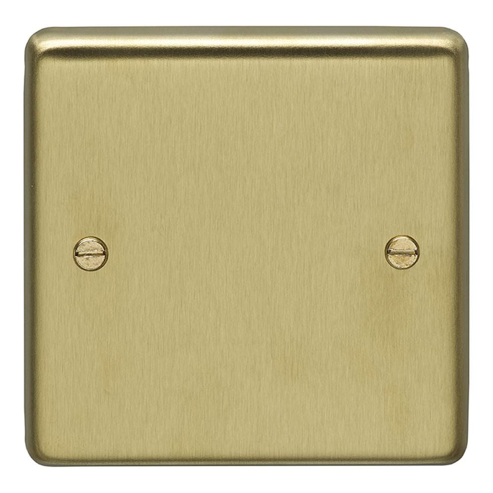 EuroLite Electrical Satin Brass / Single Blank Plate / (With Black Trim) Eurolite Stainless Steel Single Blank Plate - Satin Brass (With Black Trim)