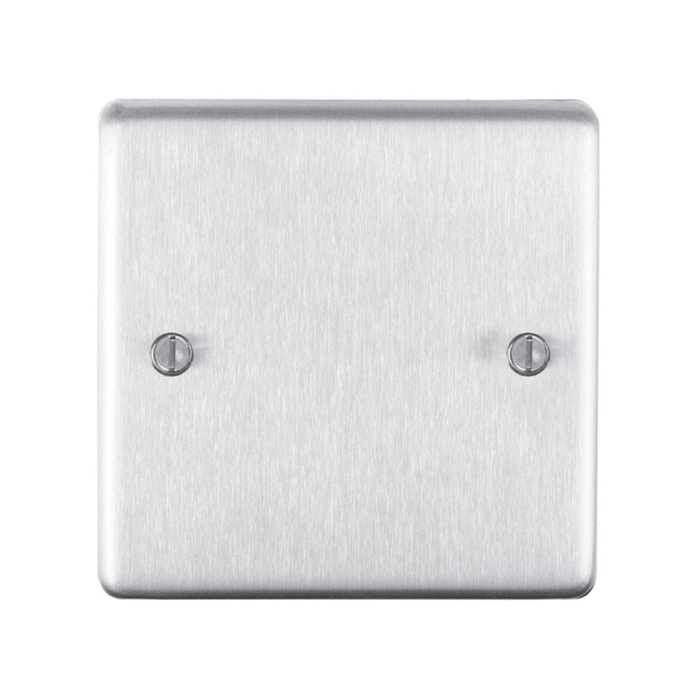 EuroLite Electrical Satin Stainless Steel / Single Blank Plate / (With Black Trim) Eurolite Stainless Steel Single Blank Plate - Satin Stainless Steel (With Black Trim)