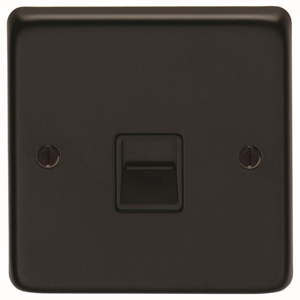 EuroLite Electrical Matt Black / Telephone Master / (With Black Trim) Eurolite Stainless Steel Telephone Master - Matt Black (With Black Trim)
