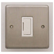 EuroLite Electrical Satin Stainless Steel / Unswitched Fuse Spur / (With White Trim) Eurolite Stainless Steel Unswitched Fuse Spur - Satin Stainless Steel (With White Trim)