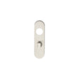 Eurospec Door Furniture Satin Stainless Steel / Bathroom Lock Handles Eurospec - 170 X 45 X 8Mm Steelworx Radius Backplates - Bathroom (57Mm C/C) + Sm