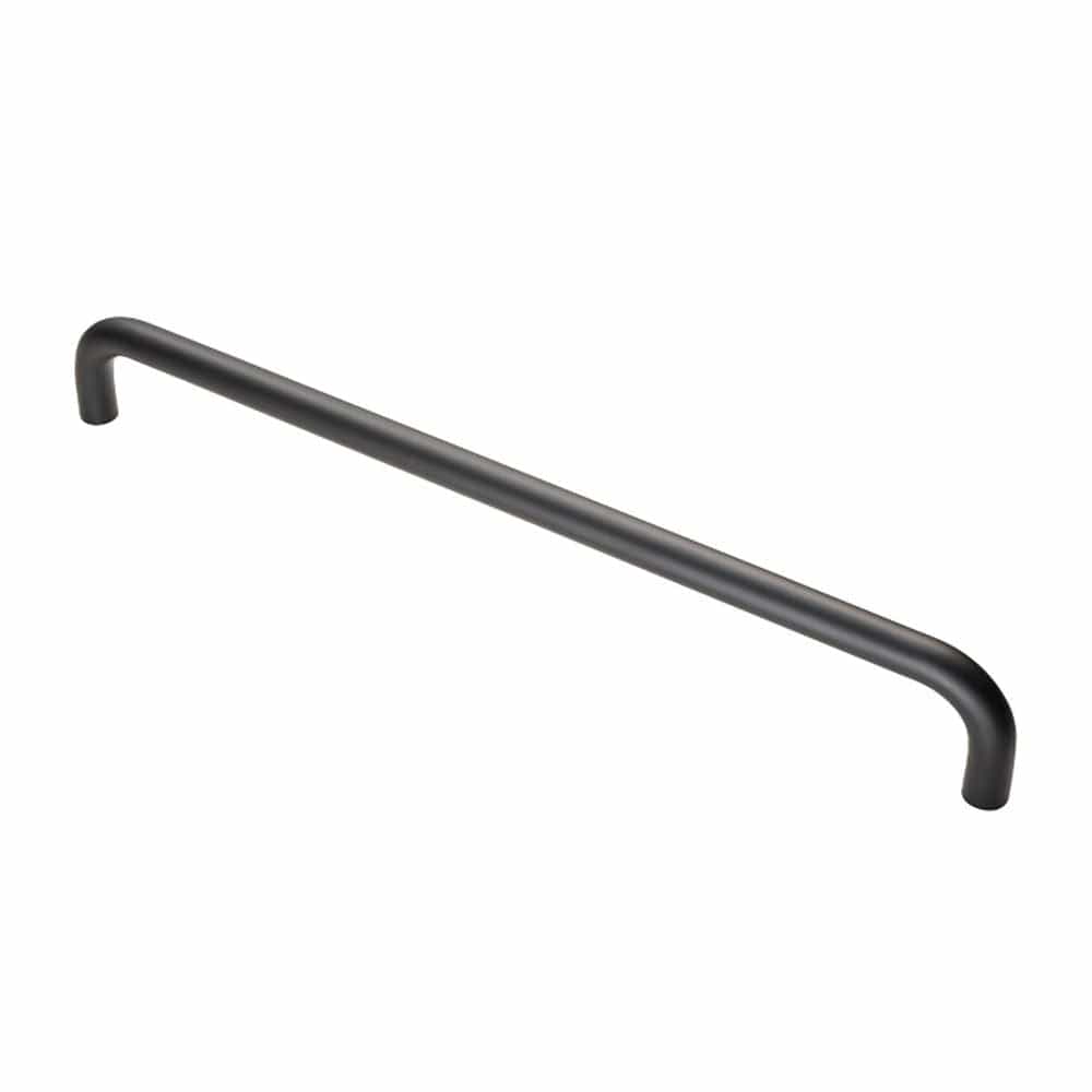 Eurospec Door Furniture Matt Black / Pull Handles (Bolt Through) Eurospec - 19mm D Pull Handle, 450mm Centres - Matt Black