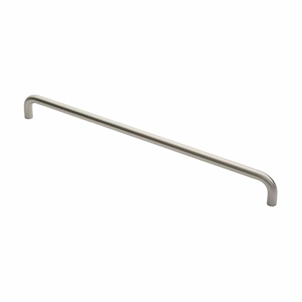 Eurospec Door Furniture Satin Stainless Steel / Pull Handles (Bolt Through) Eurospec - 19mm D Pull Handle 600mm Centres - Satin Stainless Steel