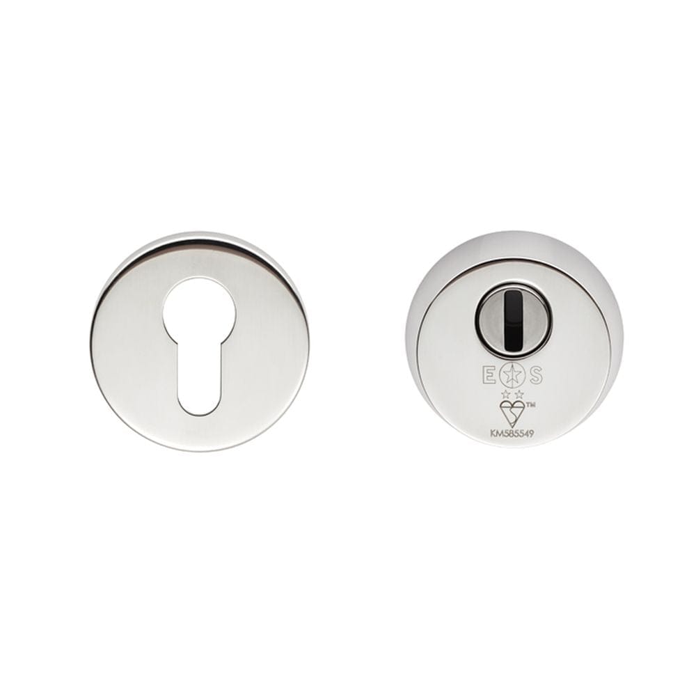 Eurospec Door Furniture Bright Stainless Steel / Euro Profile Escutcheons Eurospec - 2 Star Security Escutcheon Set