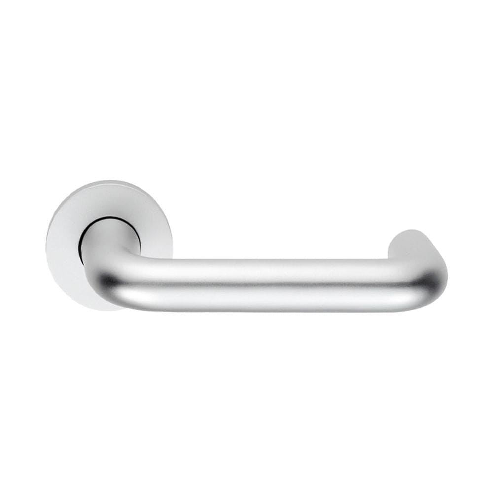 Eurospec Door Furniture Satin Anodised Aluminium / Round Rose Eurospec - 22mm Safety Lever - DDA compliant - Satin Anodised Aluminium
