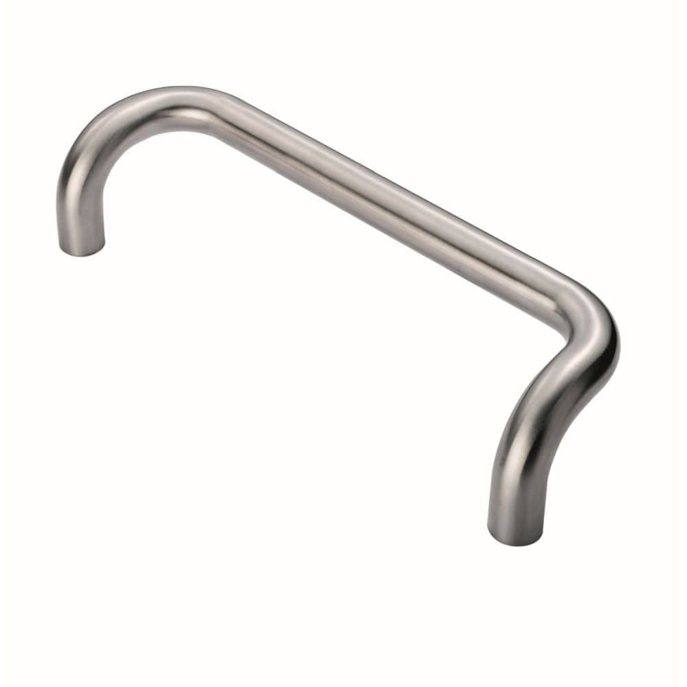 Eurospec Door Furniture Satin Stainless Steel / Pull Handles (Bolt Through) Eurospec - 25mm Cranked Pull Handle 300mm Centres - Satin Stainless Steel