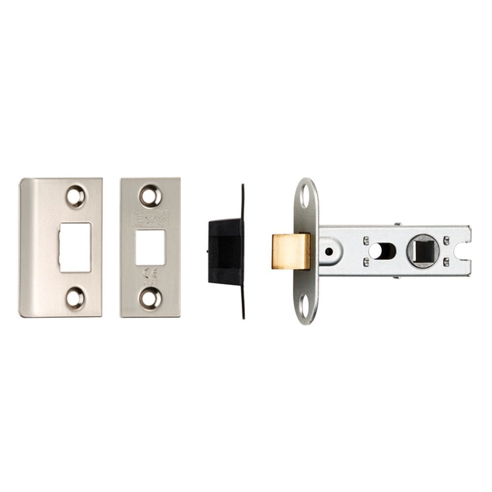 Eurospec Locks & Latches Satin Nickel / Tubular Mortice Latch / 2.5" Eurospec - 64Mm Ce B/T Tubular Mortice Latch Square - Satin Nickel