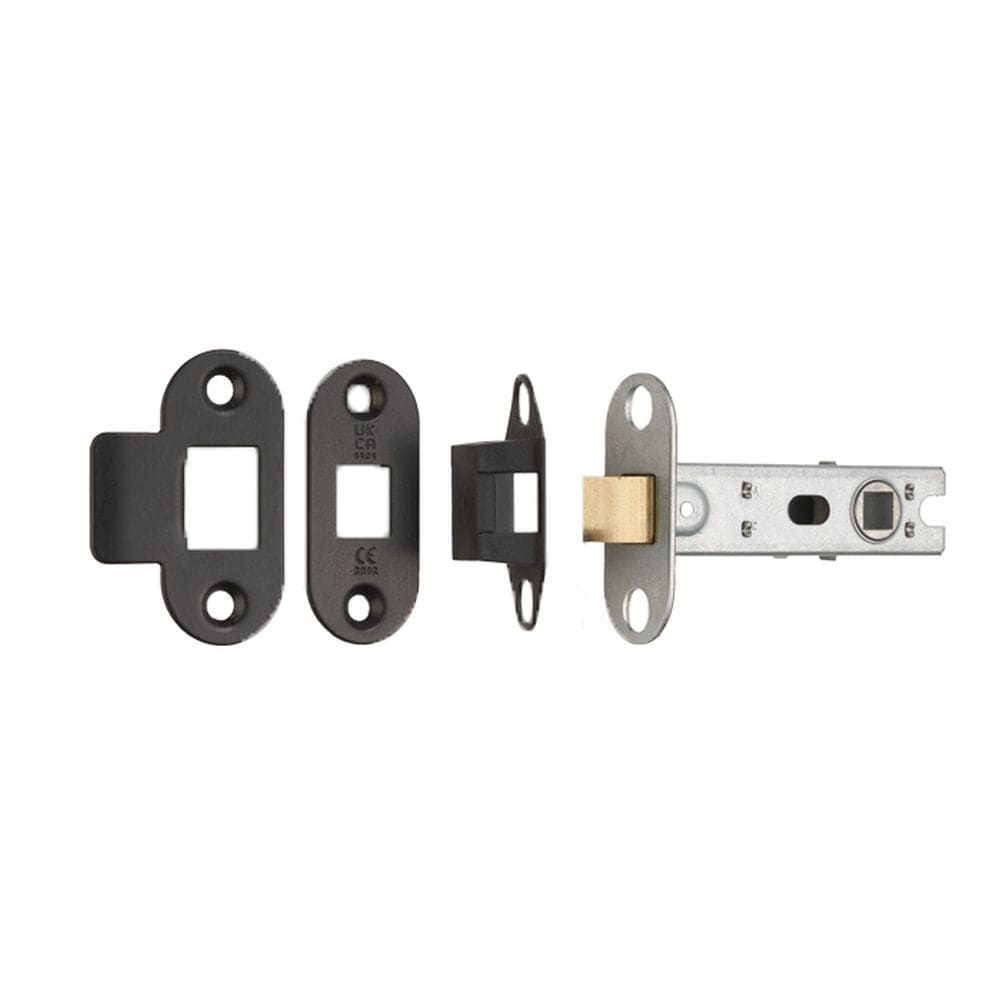 Eurospec Locks & Latches Matt Black / Tubular Mortice Latch / 3" Eurospec - 76mm Ce B/T Tubular Mortice Latch Radius - Matt Black