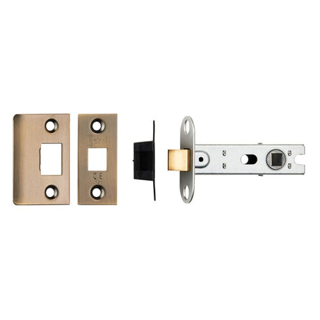Eurospec Locks & Latches Antique Brass / Tubular Mortice Latch / 3" Eurospec - 76Mm Ce B/T Tubular Mortice Latch Square - Antique Brass