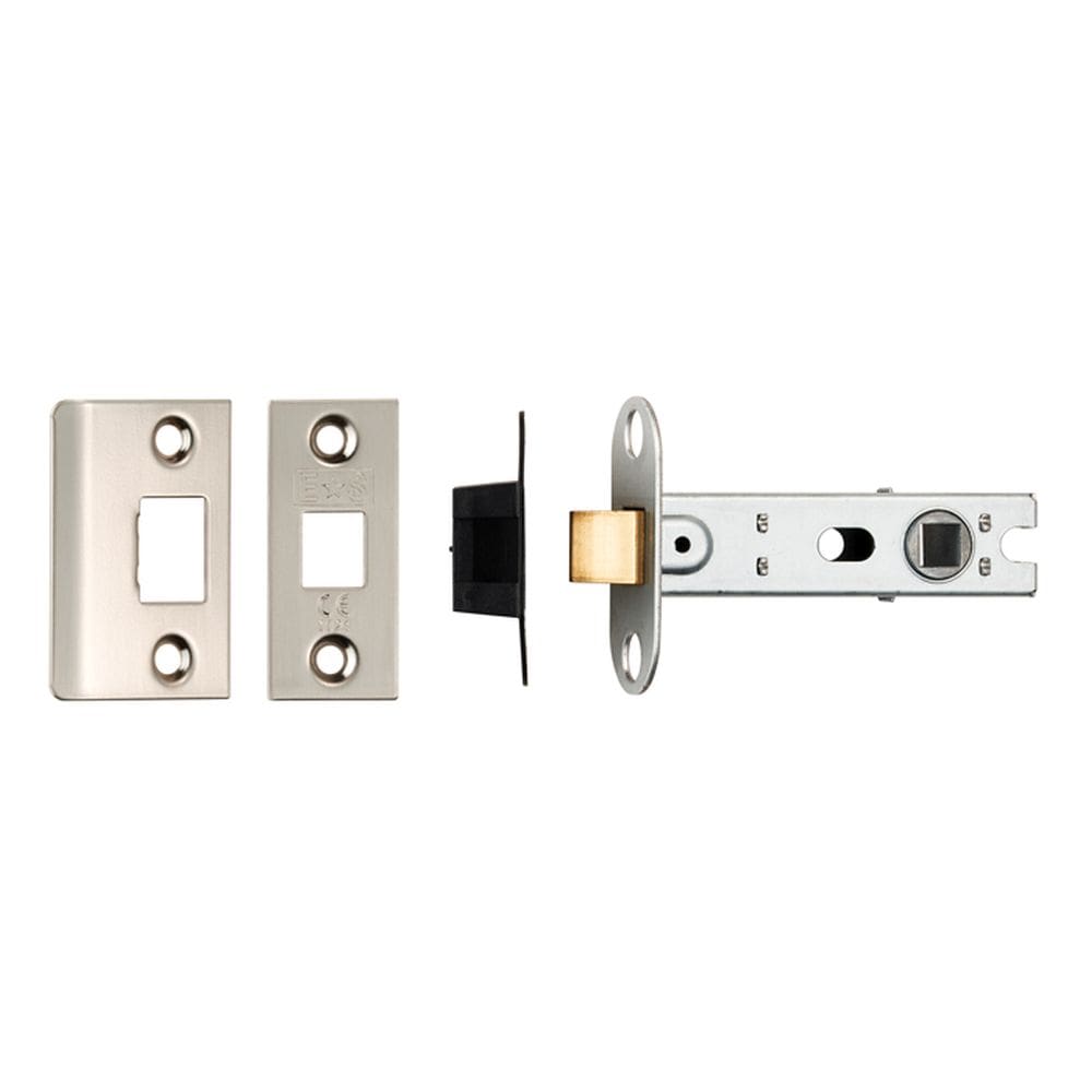 Eurospec Locks & Latches Satin Nickel / Tubular Mortice Latch / 3" Eurospec - 76Mm Ce B/T Tubular Mortice Latch Square - Satin Nickel